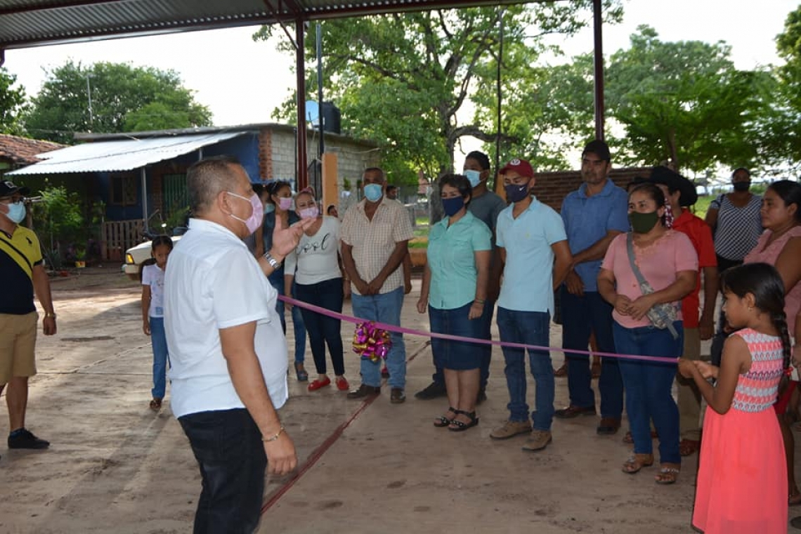 "Corte de Listón Inaugural del Techo de la Cancha de Usos Múltiples" en la comunidad de Huaratzio